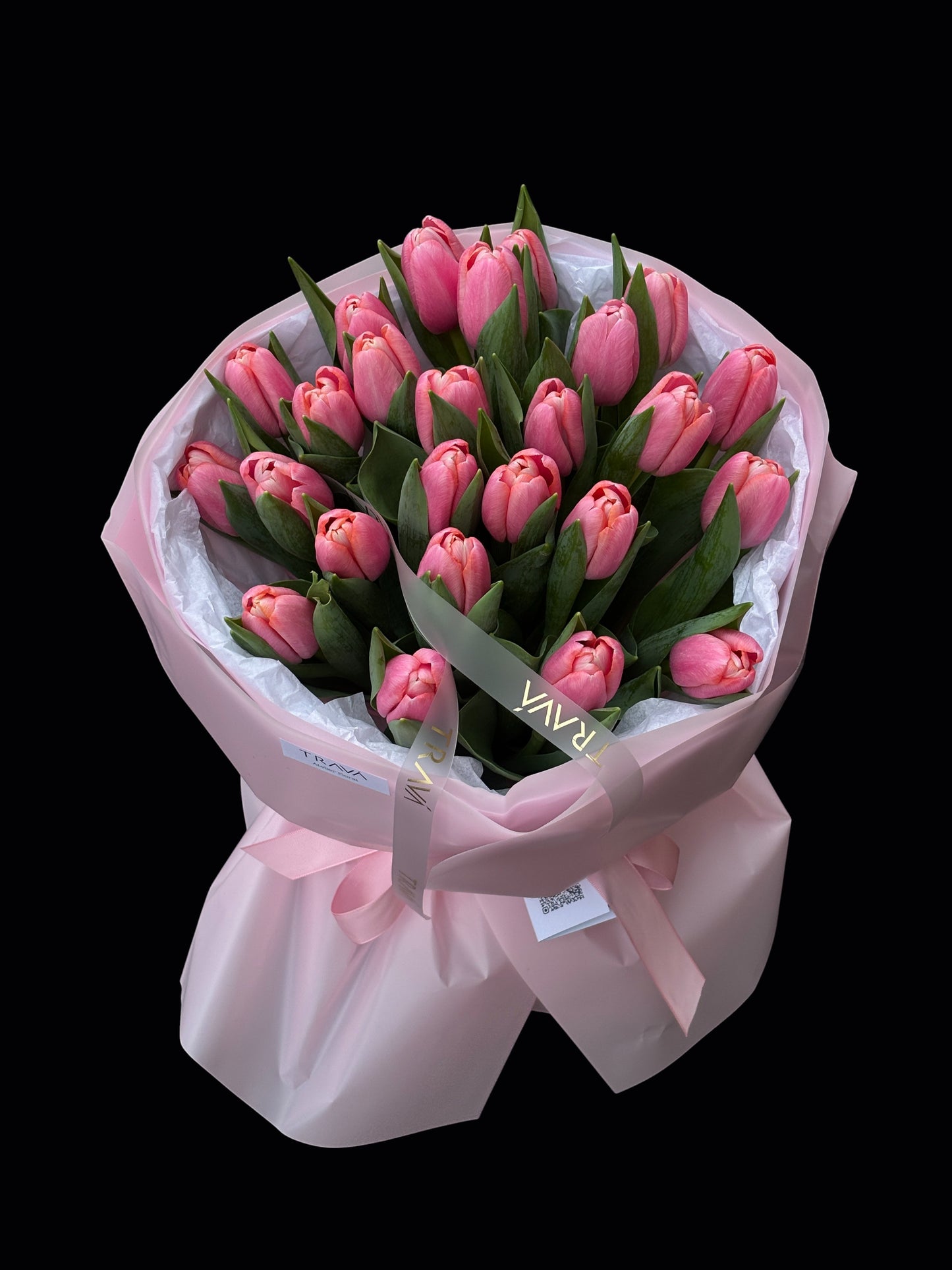 Buchet 25 lalele roz cu livrare gratuita la domiciliu